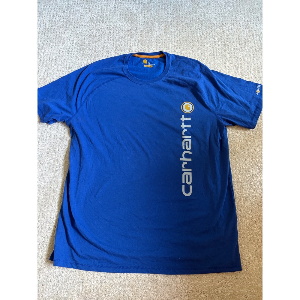 Carhartt T-Shirt Mens XL Blue Relaxed Fit Force Graphic Tee Utility Gorpcore